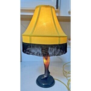 A Christmas Story Iconic Leg Lamp Fishnet Stocking Yellow Fringe Light